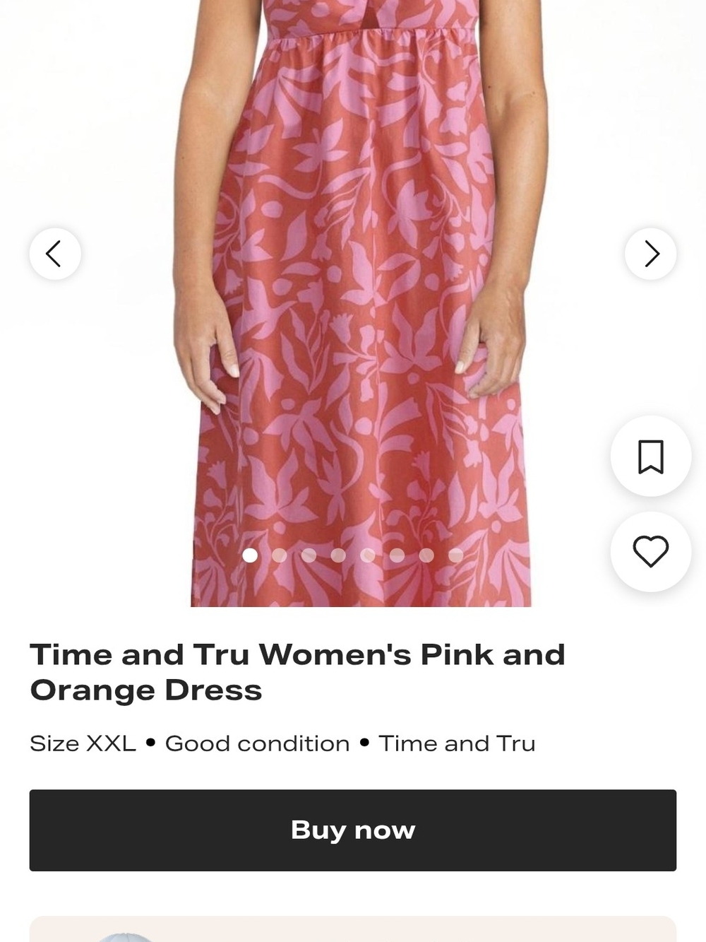 Time and Tru Pink and Orange Floral Maxi Sundress